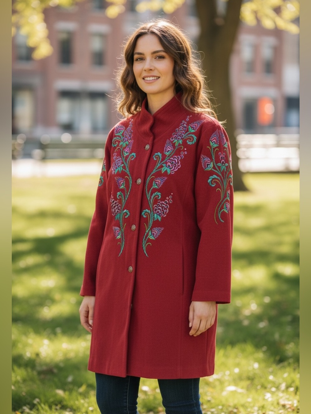Bob Mackie Wearable Art Embroidered Coat. Size Large